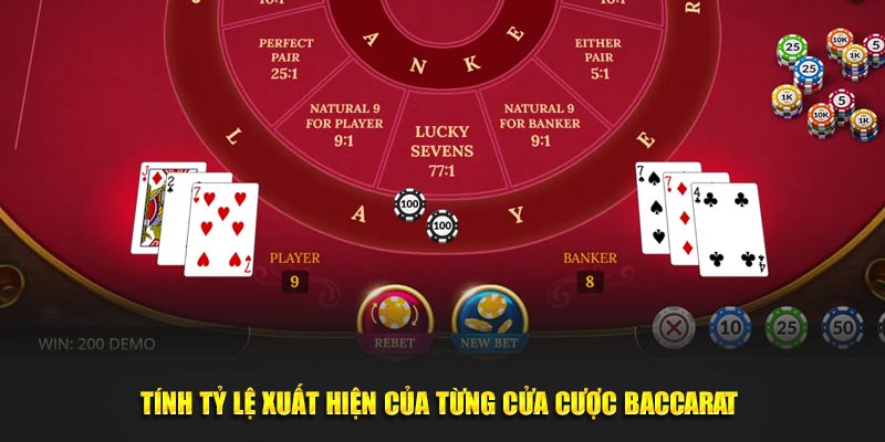 Tính tỷ lệ xuất hiện của từng cửa cược baccarat 